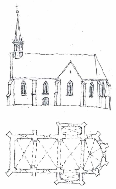 Skizze der vermutlich ursprnglichen Marienkirche